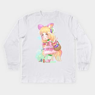 Little cute girl Kids Long Sleeve T-Shirt